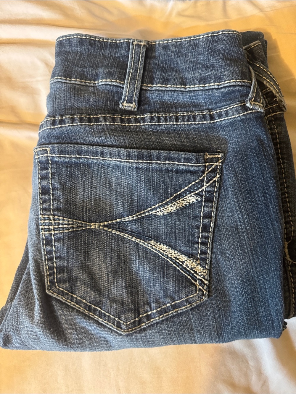 Ariat Women's Dark Blue Boot Cut Jeans with Contrast Stitching